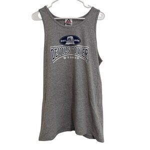 Devils Tower Vintage Wyoming Tank Top Gray Alstyle USA Made Large